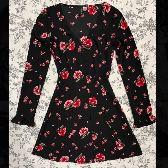 Divided Dresses & Skirts - Black floral mini dress